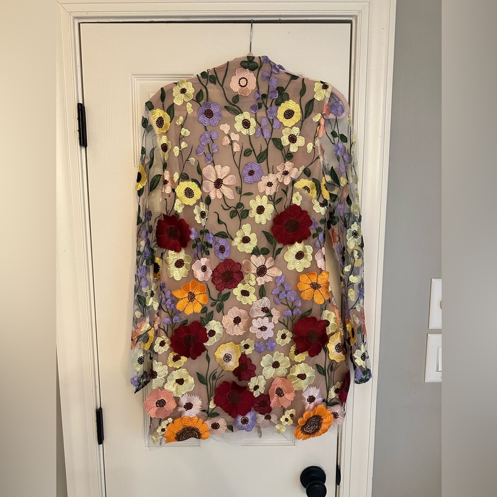 Taylor swift inspired floral, backless mini dress